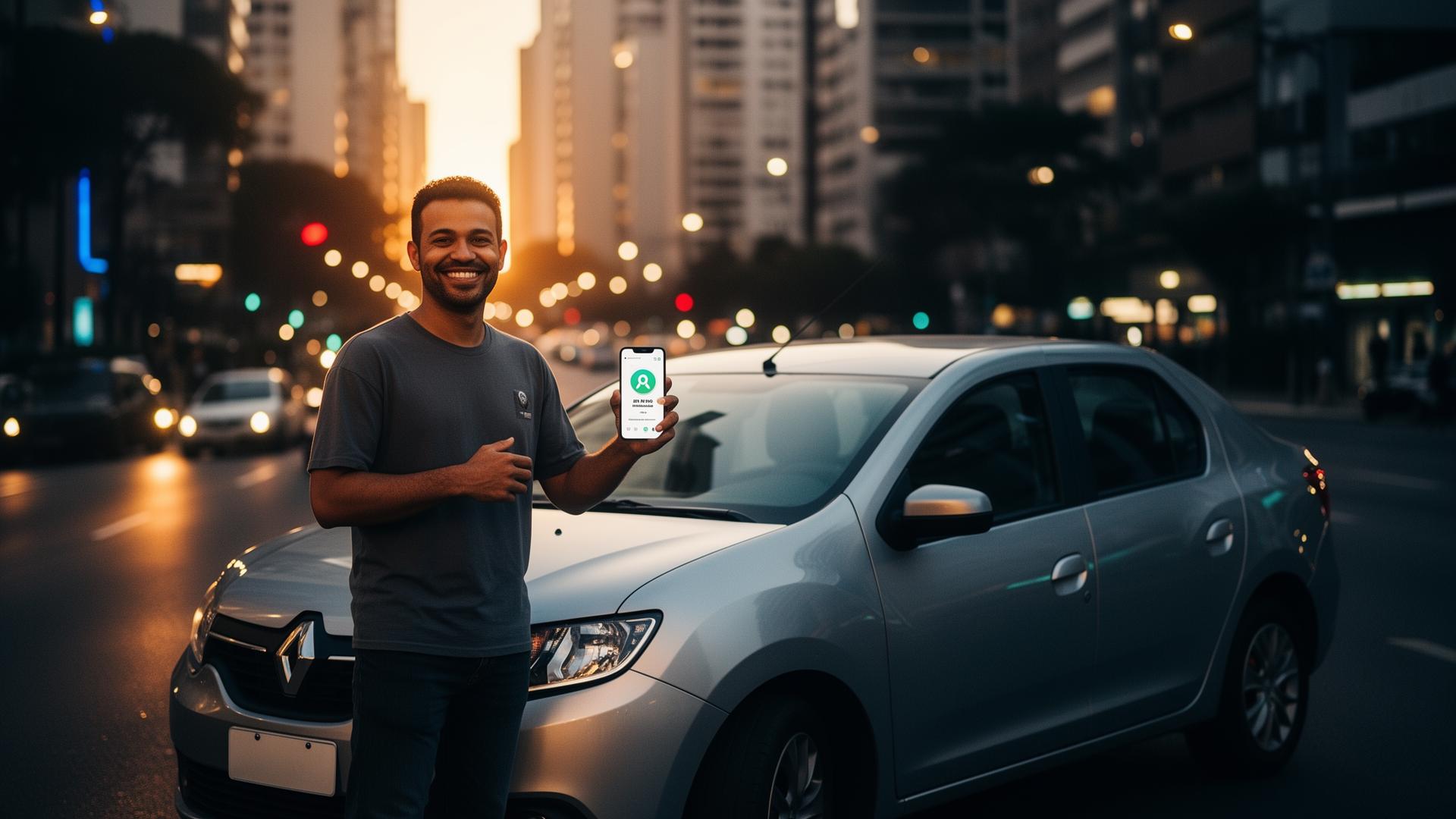 Motorista com carro da LocaCompany